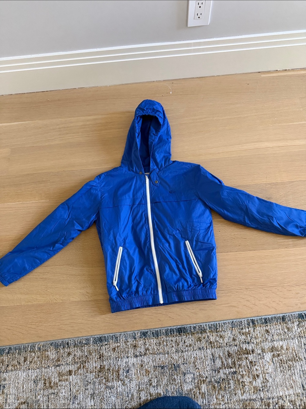 Lacoste Kids blue raincoat/jacket. In very good condition